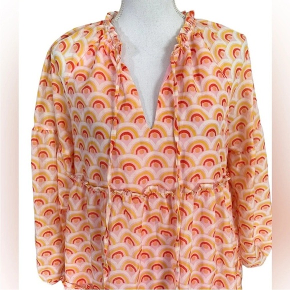 NWOT J. Marie Rainbows Balloon Sleeve Tiered Mini Dress Size XS - Picture 7 of 12